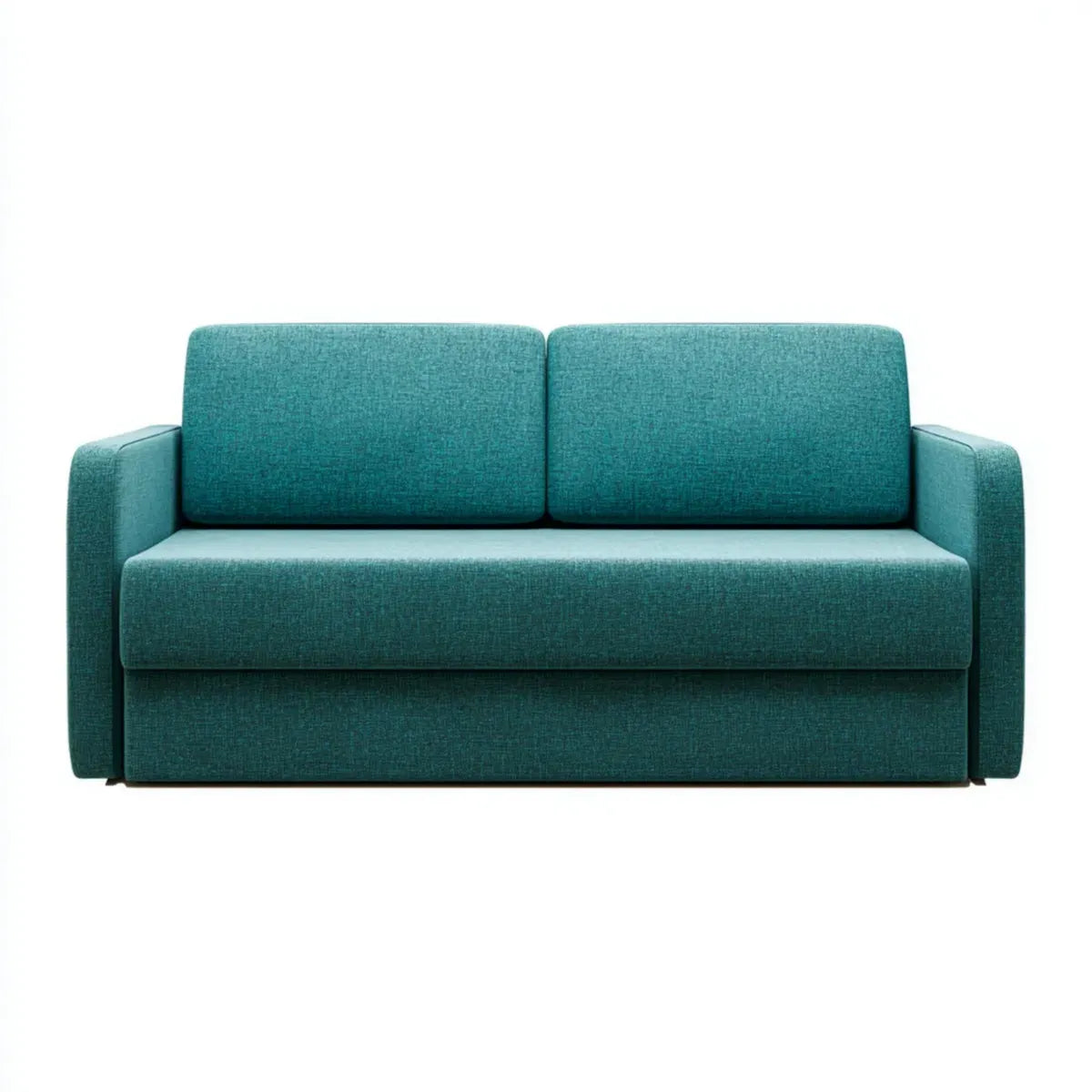Canapé droit 2 places turquoise en polyester rectangulaire 160 x 90 x 85 cm