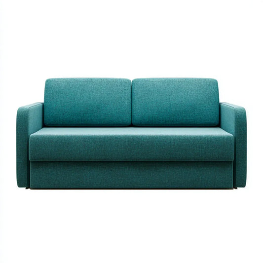 Canapé droit 2 places turquoise en polyester rectangulaire 160 x 90 x 85 cm